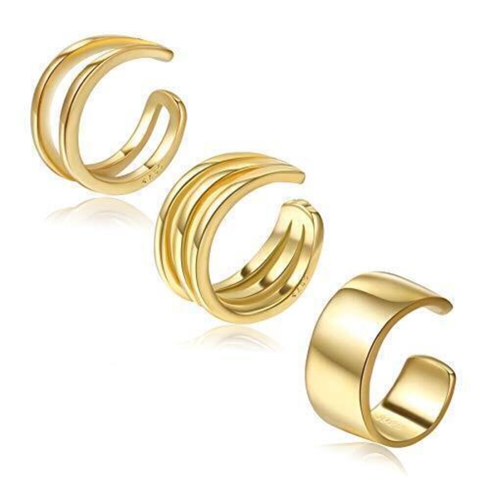 3868 Ear Cuffs 18K Gold Plated 925 Sterling Silver Ear Cuff Earrings Clip